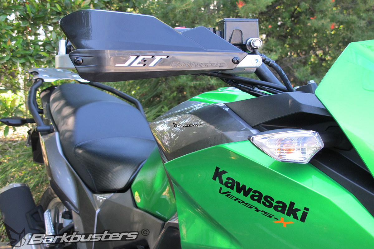 BARKBUSTERS Handguard Hardware Kit (Code: BHG-036) fitted to KAWASAKI KLE 300 VERSY-X with JET guards (Code: JET-003) sold separately