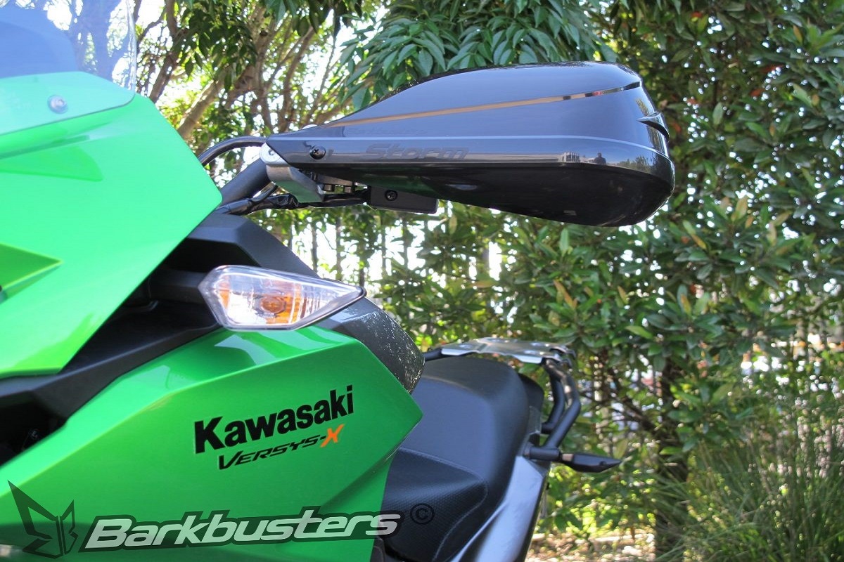 BARKBUSTERS Handguard Hardware Kit (Code: BHG-036) fitted to KAWASAKI KLE 300 VERSY-X with STORM guards (Code: STM-003) sold separately