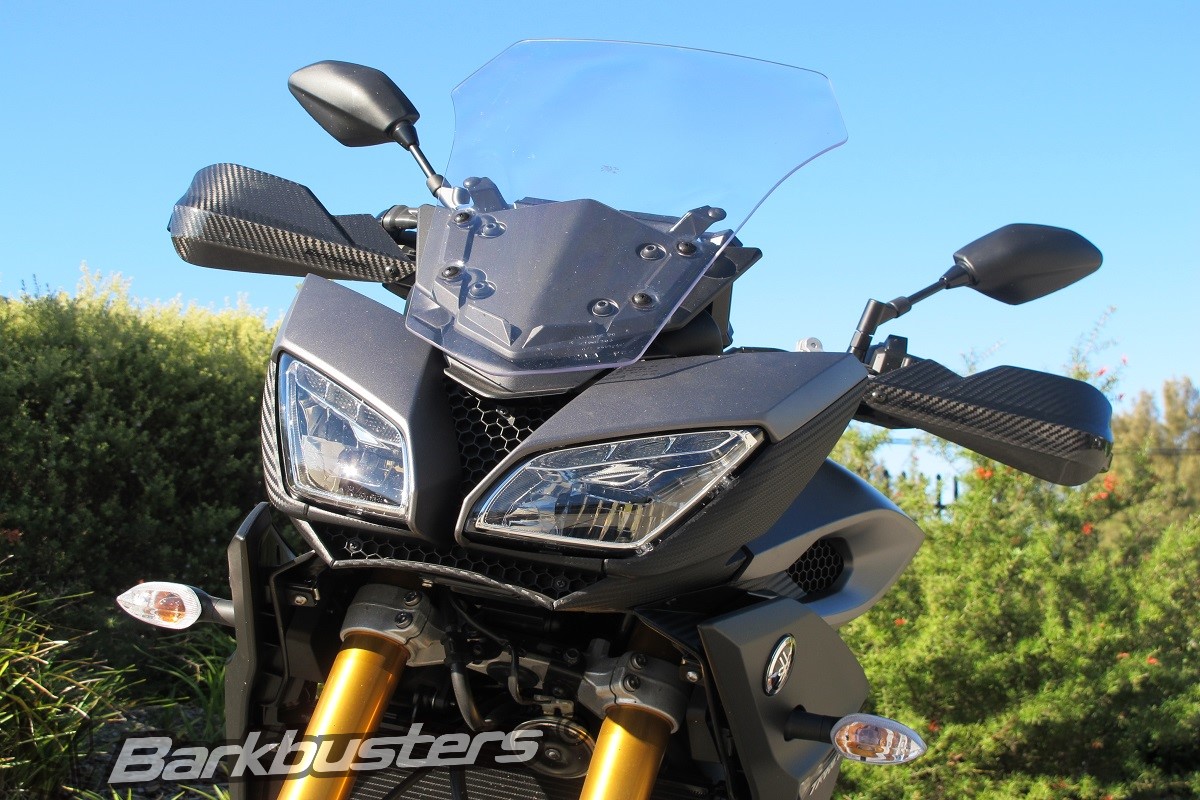 Yamaha MT 09 Tracer fitted with Barkbusters CARBON Handguards