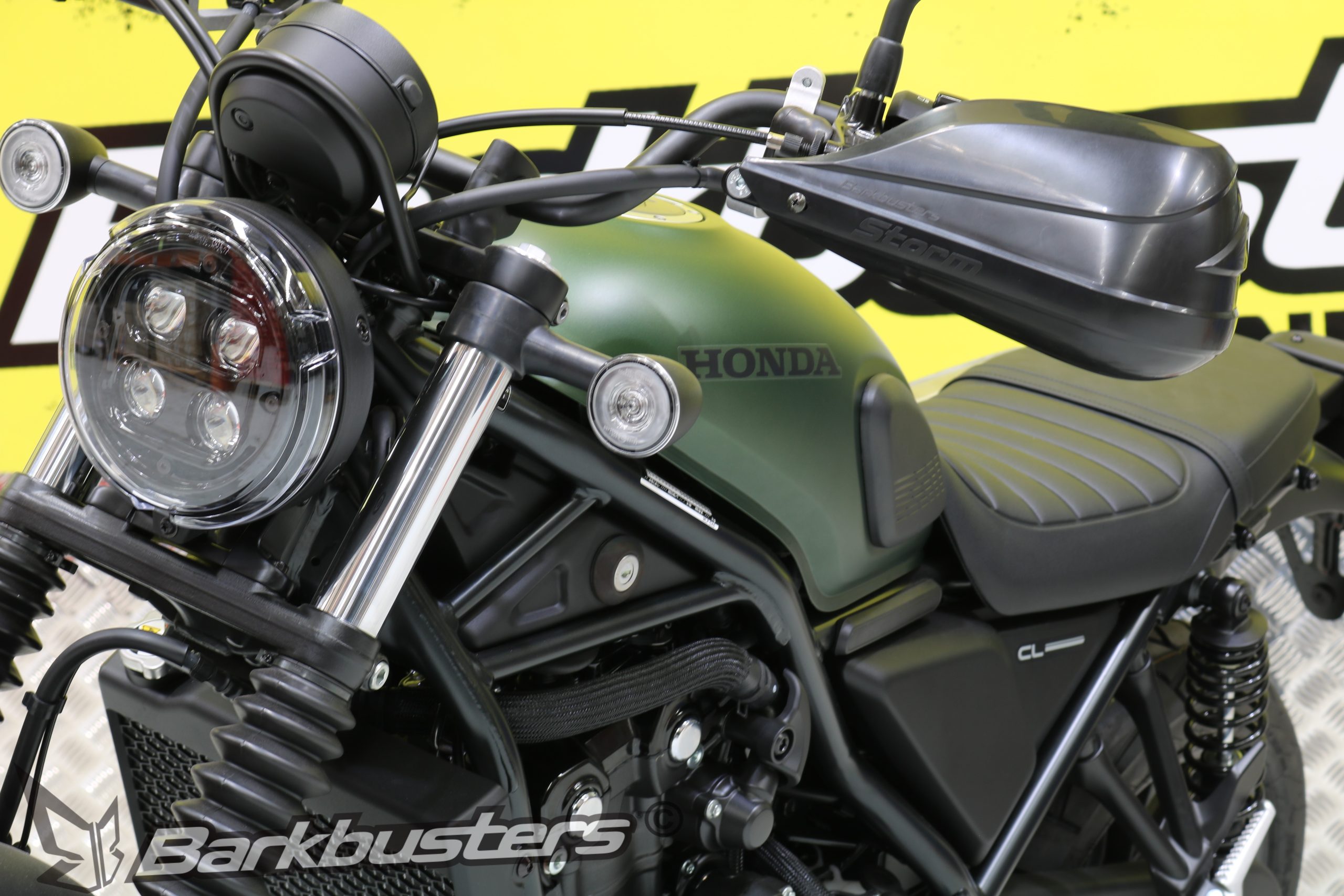 BARKBUSTERS Handguard Hardware Kit (Code: BHG-110) fitted to HONDA CL500 with STORM guards 