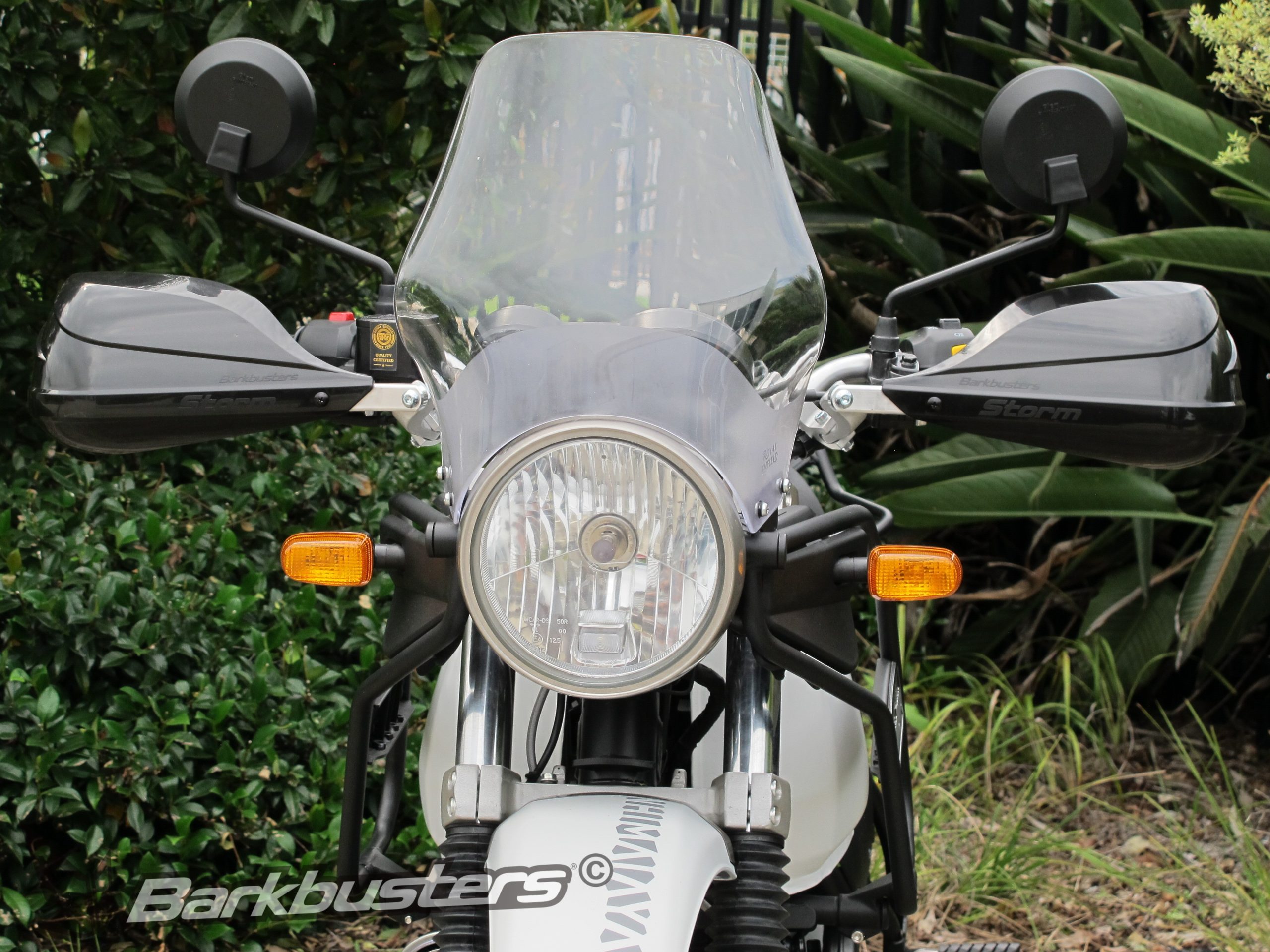 BARKBUSTERS Handguard Hardware Kit (Code: BHG-084) fitted to ROYAL ENFIELD Himalayan with STORM guards (Code: STM-003) sold separately