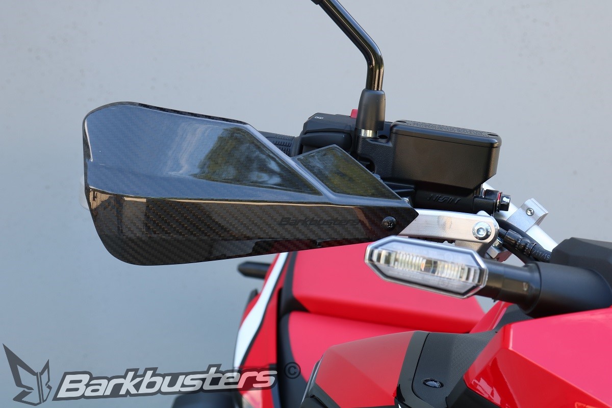 BARKBUSTERS Handguard Hardware Kit (Code: BHG-082) fitted to HONDA CRF1100L AFRICA TWIN ('20 on) with CARBON Guards (Code: BCF-003) sold separately