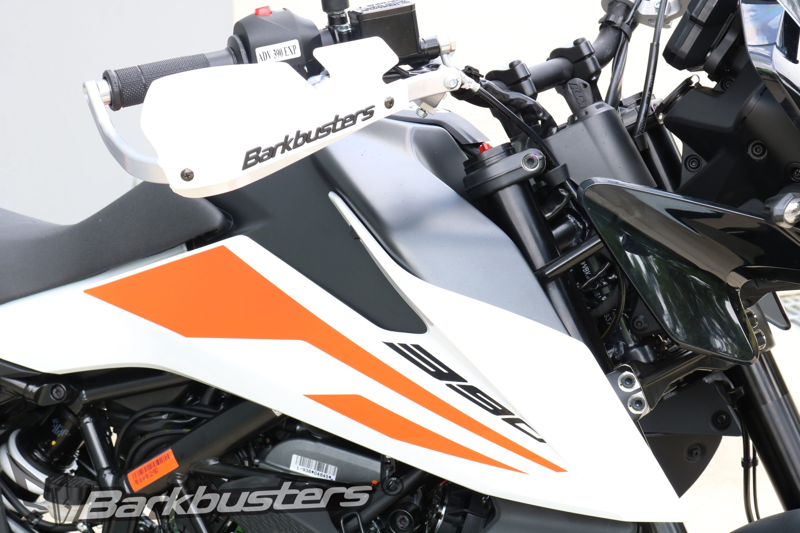 BARKBUSTERS Handguard Hardware Kit (Code: BHG-084) fitted to KTM 390 Adventure with VPS guards (Code: VPS-003) sold separately