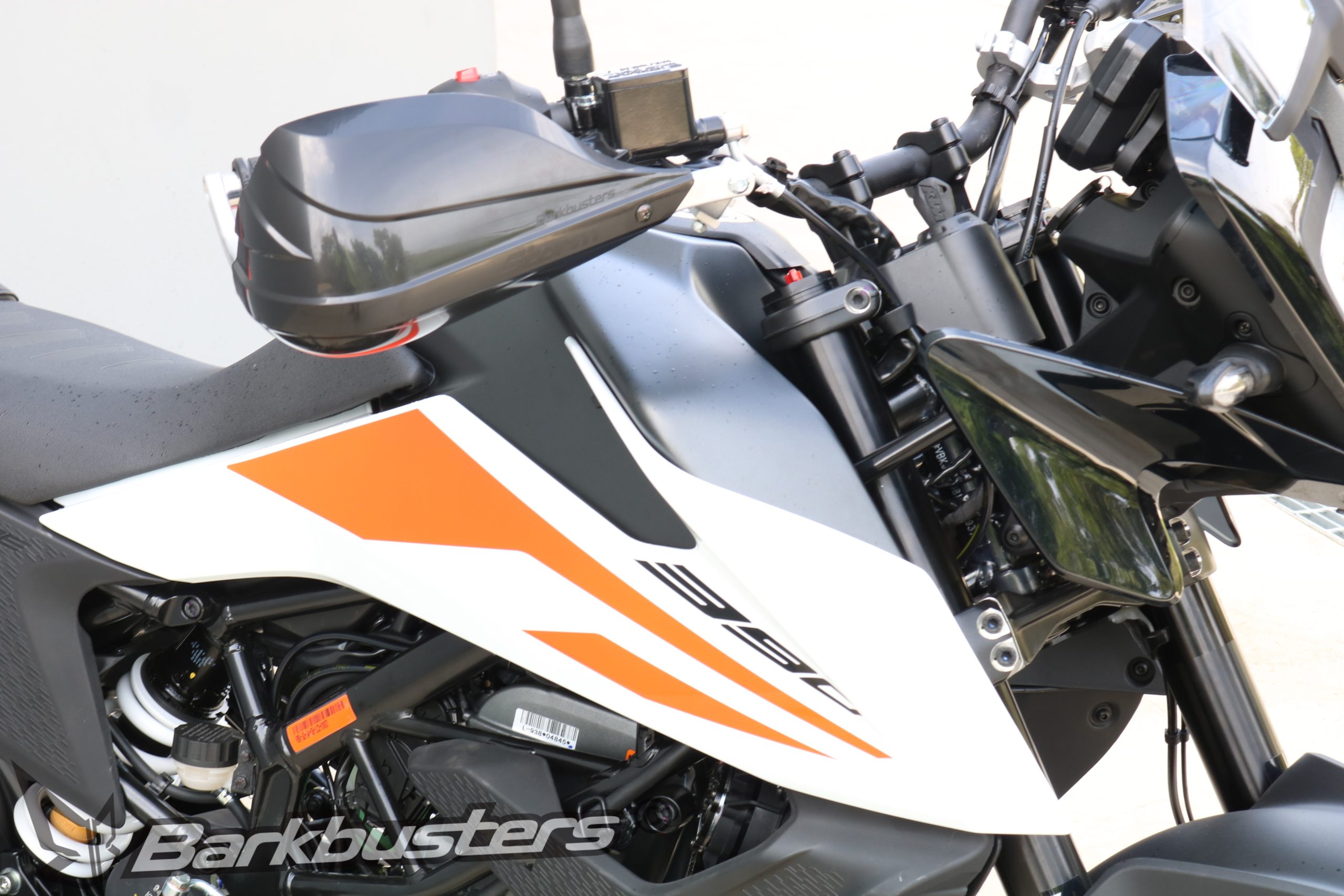 BARKBUSTERS Handguard Hardware Kit (Code: BHG-084) fitted to KTM 390 Adventure with STORM guards (Code: STM-003) sold separately